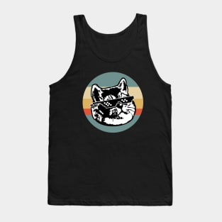 Heavy Breathing Cat Deal With It 8 Bit Glasses Tank Top